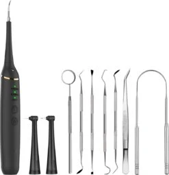 ExCorn Elektrische Tandsteen Verwijderaar - Inclusief 6-delig Tandartsset - 3 Standen - Elektrisch Tandplak Verwijderen - Tanden Polijsten