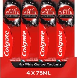 Colgate® Colgate Max White Charcoal Whitening Tandpasta - 4 X 75 Ml - Voordeelverpakking