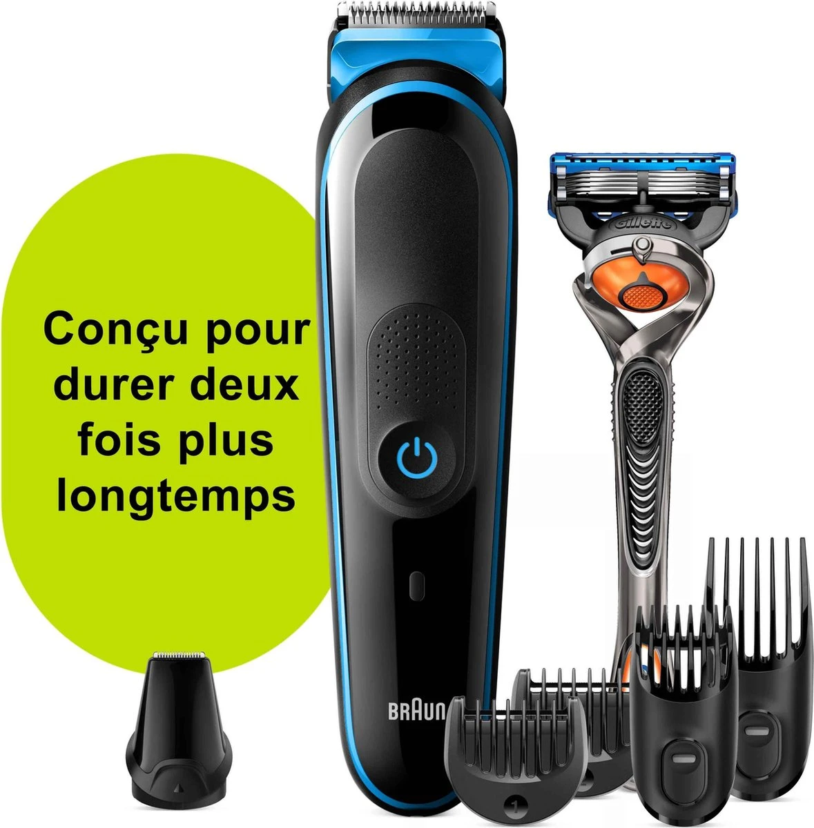Braun MGK5245 7-in-1 Trimmer Baardtrimmer Voor Mannen - Gezichts- En Haartrimmer - Zwart/Blauw - Afbeelding 14