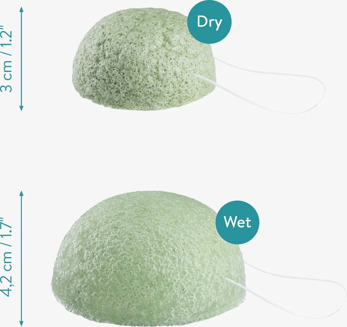 Navaris Set Van 8 Konjac Sponzen - Natuurlijke Sponzen Voor Gezichtsreiniging - Reinigt De Rijpe, Onzuivere, Droge, Gevoelige En Normale Huid - Vegan - Afbeelding 5