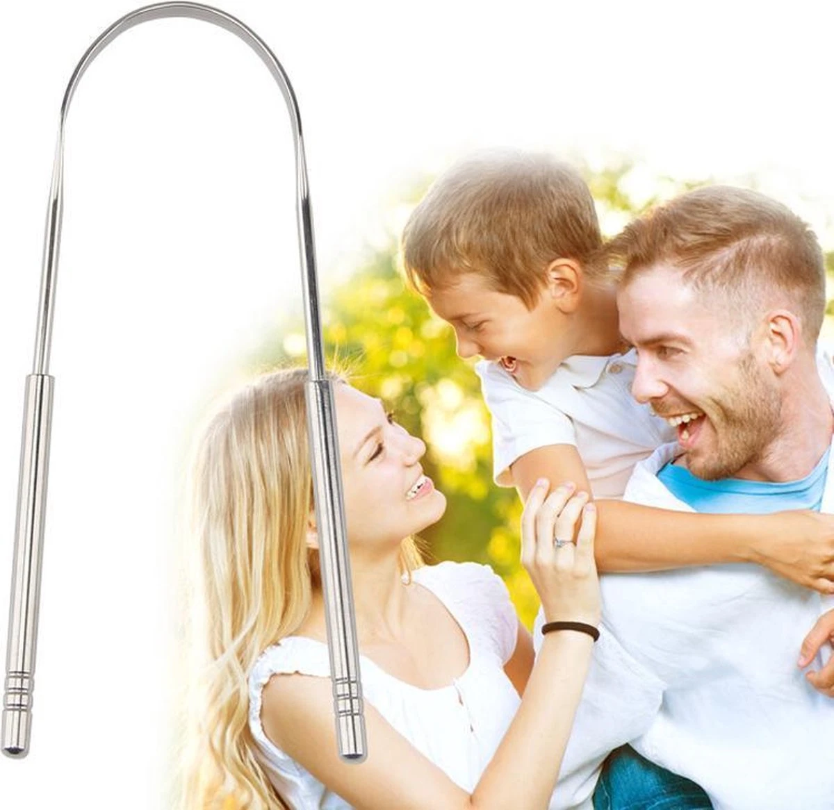 Merkloos Hygienische Tongreiniger - Tongschrapers - Tong - Mondverzorging - Slechte Adem - Tong Schraper - Tong Reiniger - Tong Verzorging - Tong Kuisen - Verzorging - Persoonlijke Verzorging - RVS