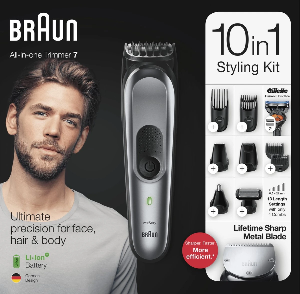 Braun Multigroomer 7221 - 10 In 1 Trimmer - Baardtrimmer Haartrimmer Bodygroomer - Afbeelding 11