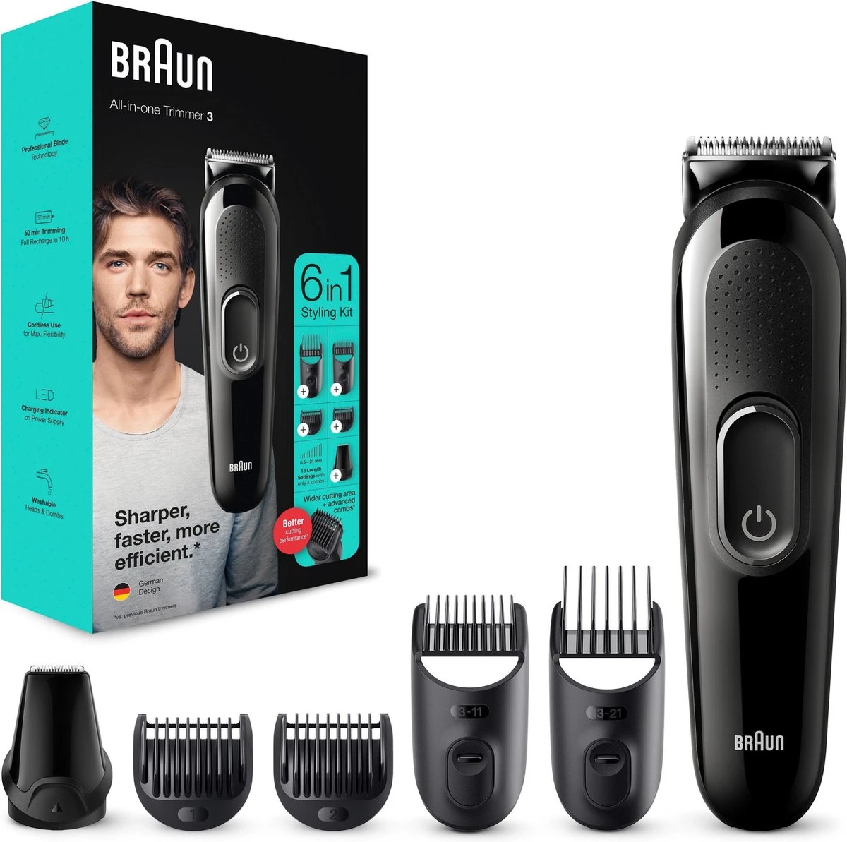 Braun Multigroomer 3 MGK3325 - 6-in-1 Trimmer Voor Mannen - Baard + Haar