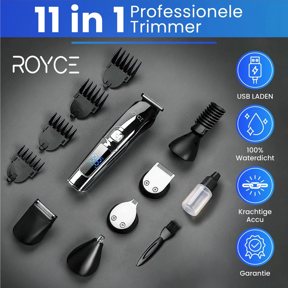 Professionele Trimmer 11 In 1 - Baardtrimmer Mannen - Waterdicht - Haartrimmer - Trimmer Mannen - Complete Set - Afbeelding 2
