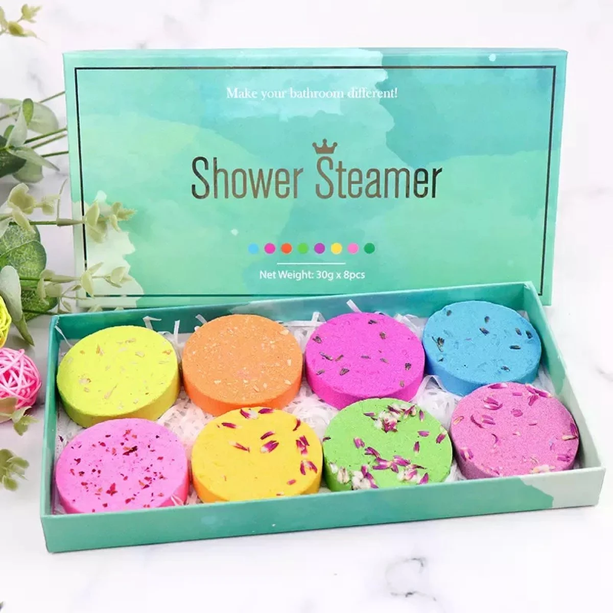Shower Steamer - Bruisballen Voor Douche - 8 Verschillende Geuren - Verjaardag Cadeau - Stoom Tabletten - Aromatherapie - Organisch - ECO Friendly - Voor Haar - Afbeelding 3