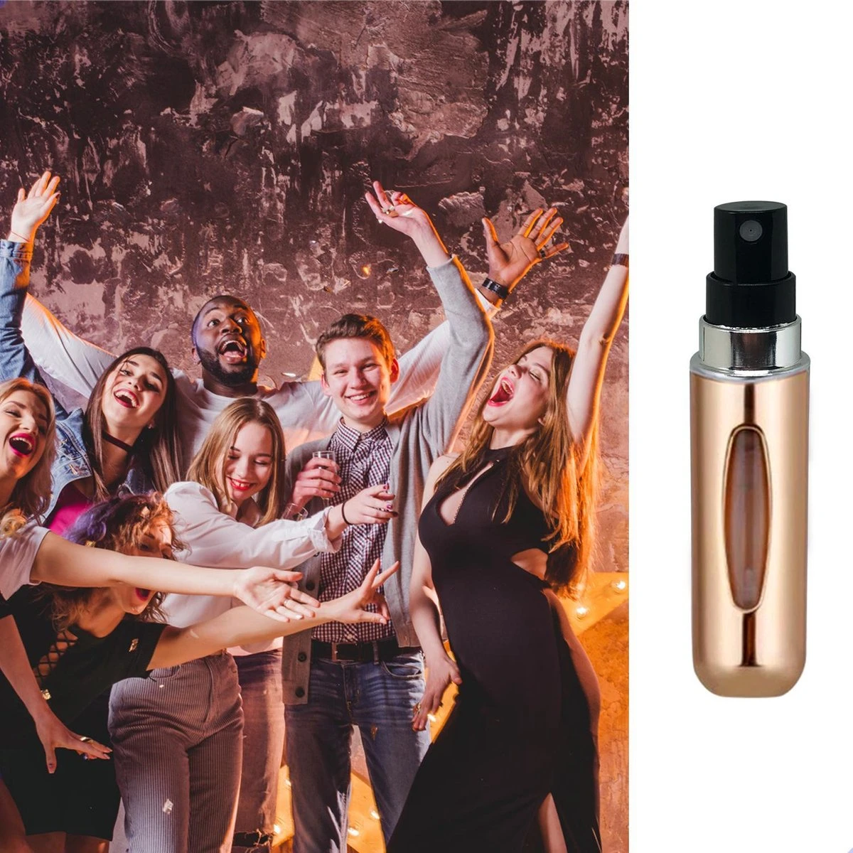 Merkloos Mini Parfum Flesje - Goud - Lipstick Formaat - Navulbare Parfum Verstuiver - Afbeelding 3