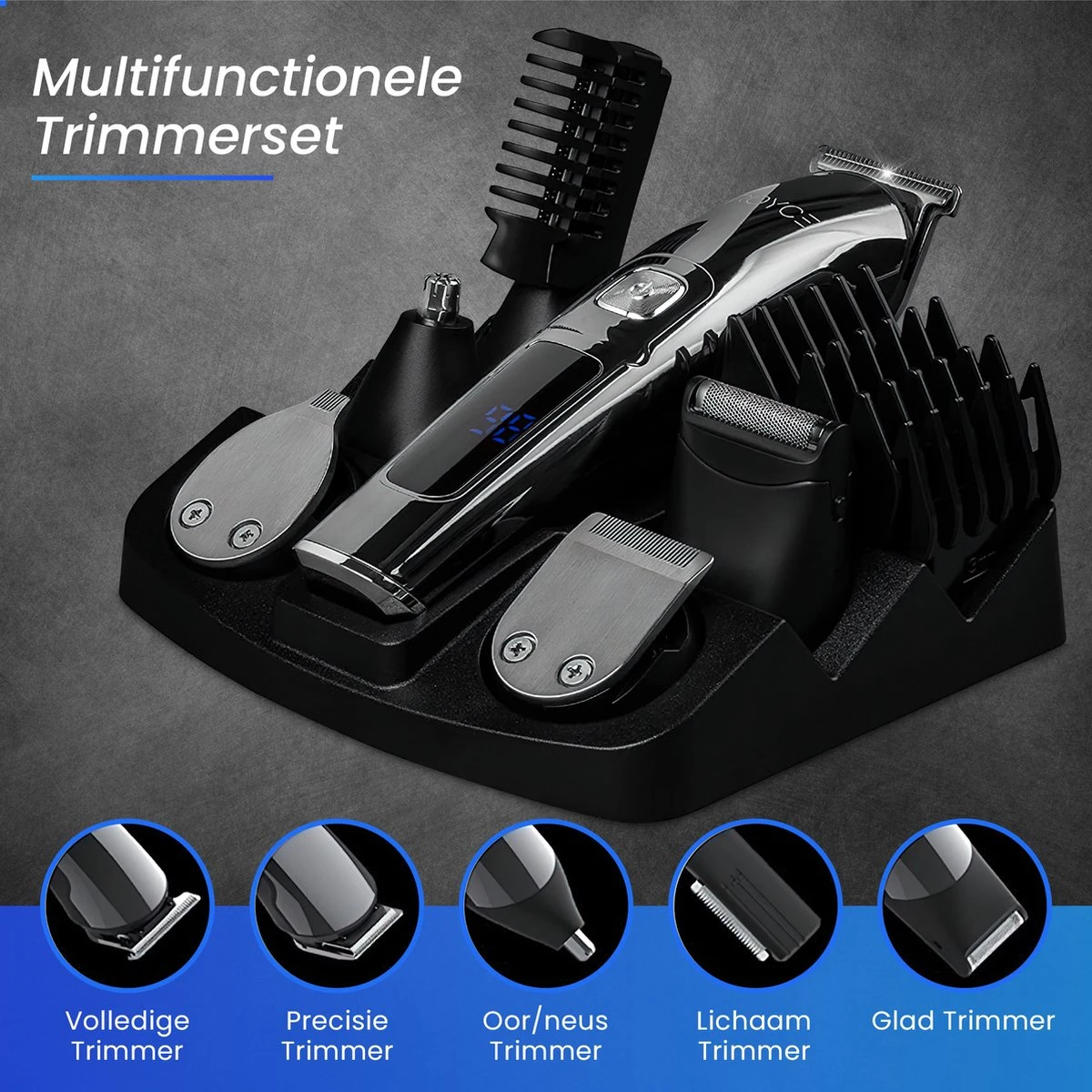 Professionele Trimmer 11 In 1 - Baardtrimmer Mannen - Waterdicht - Haartrimmer - Trimmer Mannen - Complete Set - Afbeelding 9