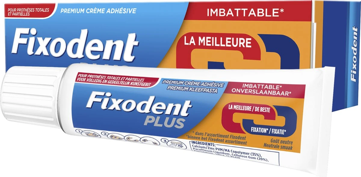 Fixodent Plus - Voordeelverpakking 6x40 G - Kleefpasta - Afbeelding 6