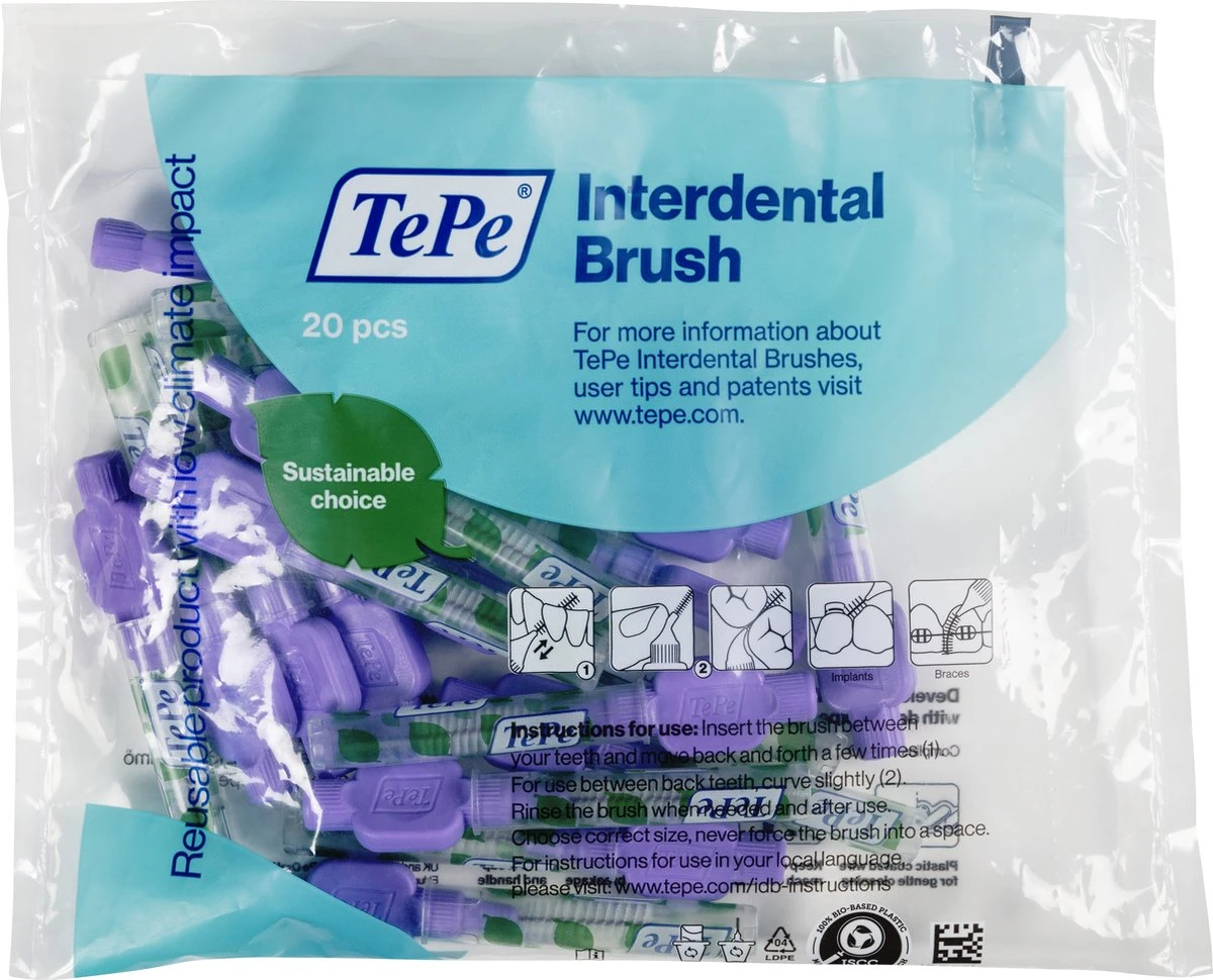 TePe Interdentale Ragers Original Paars ISO Maat 6 – 1,1 Mm (20 Stuks) - Afbeelding 2