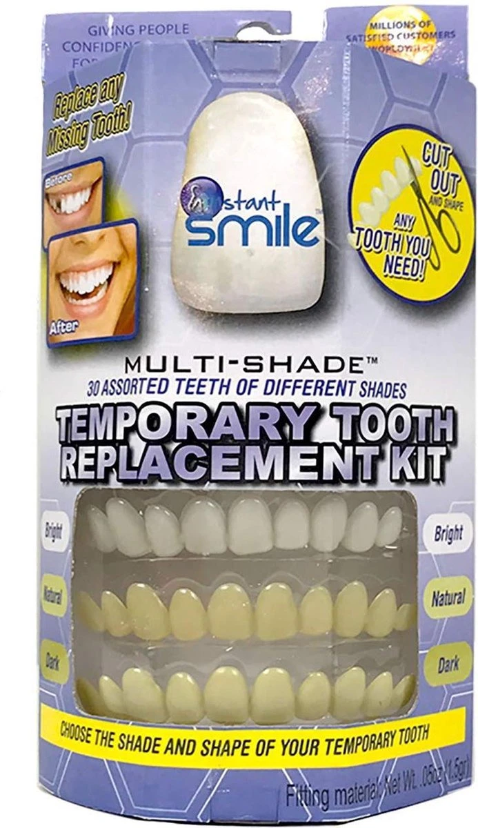 Tand Afgebroken Reparatie Kit InstantSmile Gebit (goedkope Kunstgebit) - Multi Shade - Afbeelding 3