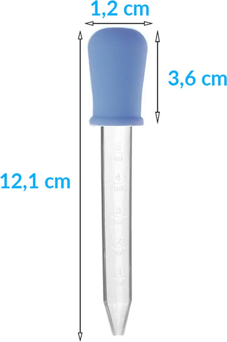 Merkloos Pipet 5 Ml | Pipetje Met Silicone Dropper | Vloeistoffen / Doseren / Whisky / Medicijnen | Pipette | Pipetten In 5 Kleuren | Pipetjes - 5 Stuks - Afbeelding 3