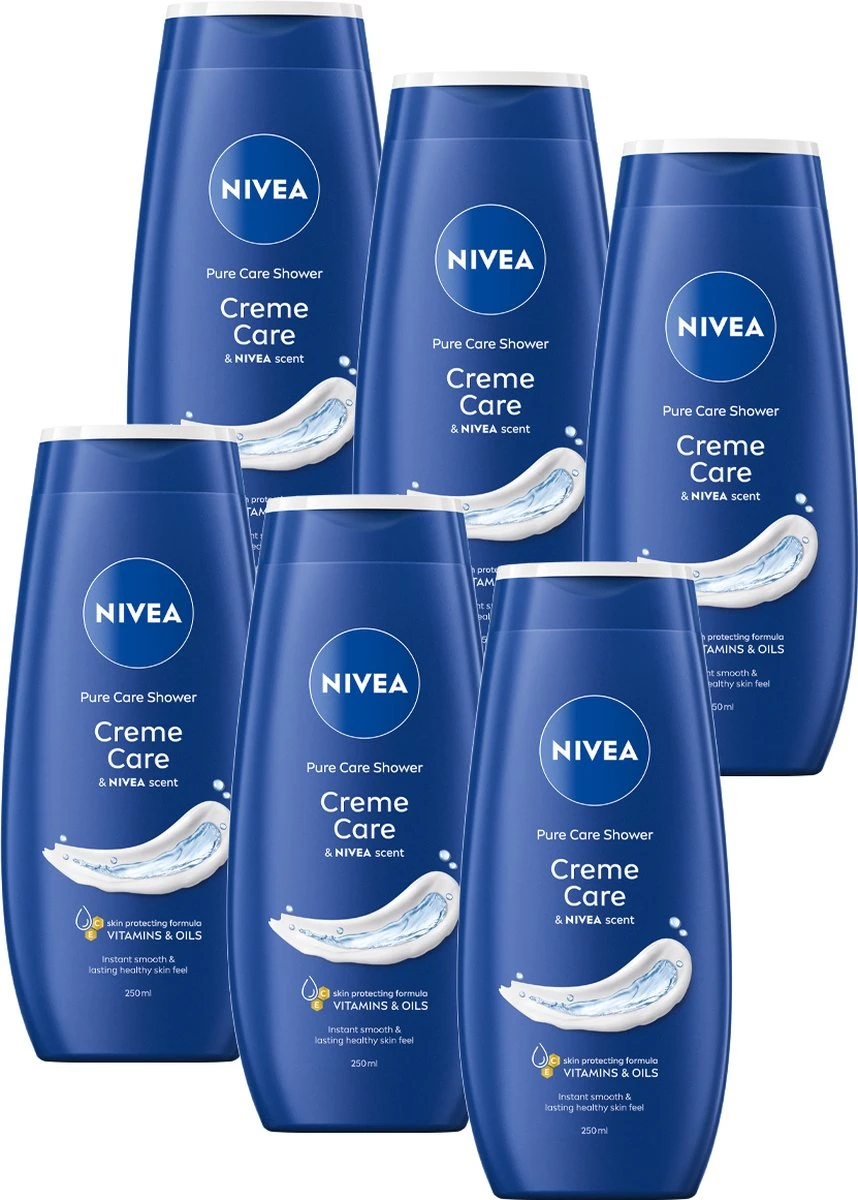 NIVEA Crème Care - 6 X 250 Ml - Voordeelverpakking - Douchecrème